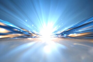 Poster - Shining light moving on stage with blue background for website or marketing