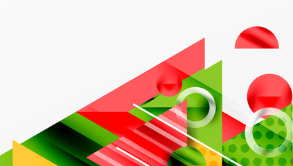 Poster - Modern geometric background - overlapping triangles with smooth gradients and semi-transparency