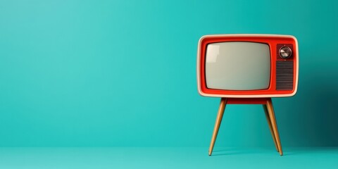 Poster - Retro Revival Mid-Century Modern Television Design - Nostalgic Tech Aesthetic for Digital Storytellers and Creative Vintage Marketing Narratives