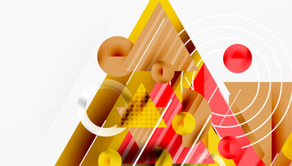 Poster - Sleek abstract background - layered triangles with vibrant gradient tones. Semi-transparent shapes add depth and contemporary aesthetic