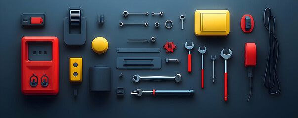 Poster - Tools arranged on dark surface
