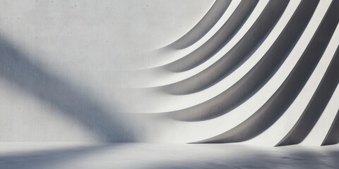 Leinwandbilder - Parametric Design Revolution Minimalist Curved Wall Panels Transforming Architectural Spaces with Fluid Biomimetic Shadows and Innovative Spatial Dynamics