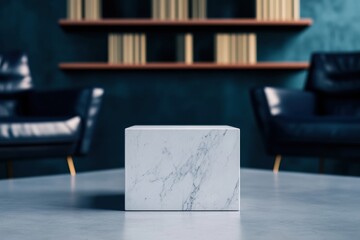 Aufkleber - Minimalist Marble Podium Elegant Professional Display Solution for Modern Corporate Branding and Luxury Visual Storytelling in High-End Design Environments
