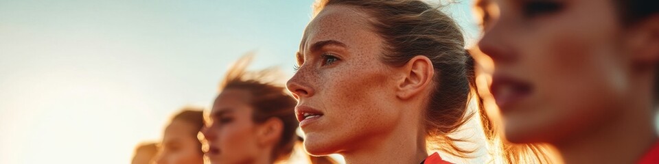 Poster - Elevating Collective Wellness Dynamic Gen Z Female Runners Embodying Sunrise Performance Culture in Collaborative Outdoor Fitness Revolution
