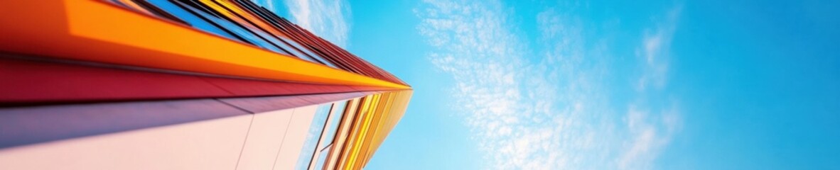 Aufkleber - Urban Chromatic Perspective Minimalist Architectural Gradient Showcasing Dynamic City Design - Modern Spatial Storytelling and Visual Innovation