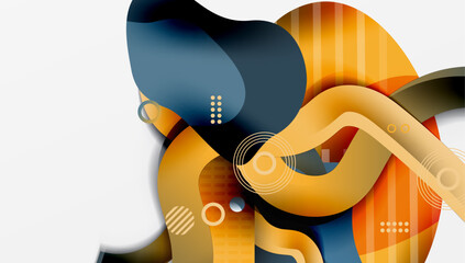 Aufkleber - Abstract background - Lines circles and liquid shapes