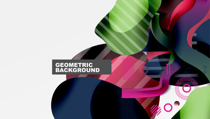 Poster - Abstract liquid shapes and lines background