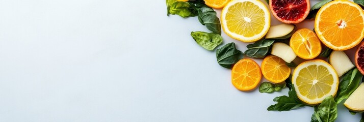 Aufkleber - Vibrant Citrus Geometry Minimalist Food Styling for Wellness Branding, Fresh Organic Ingredient Showcase with Modern Nutritional Design Aesthetic