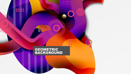 Poster - Abstract background - Lines circles and liquid shapes