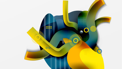 Poster - Abstract liquid shapes and lines background