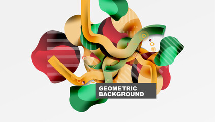 Poster - Abstract liquid shapes and lines background