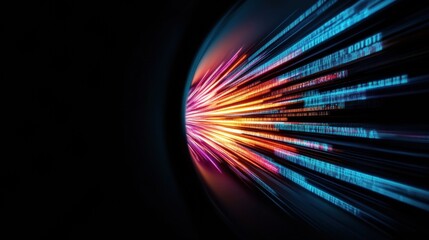 Aufkleber - Quantum Data Velocity Immersive Cybernetic Visualization of Digital Transformation, High-Performance Analytics and Next-Gen Blockchain Momentum