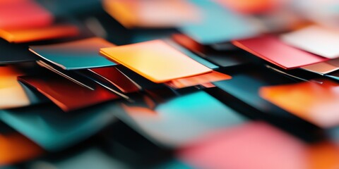 Poster - Geometric Digital Flow Vibrant Abstract Layered Interface Design for Next-Gen Tech Visualization, Creative Branding and Innovative Visual Communication