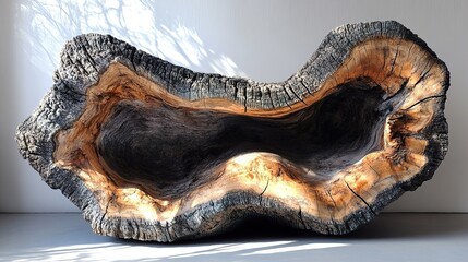 Wall Mural - sculptural wood form: nature's organic abstract art