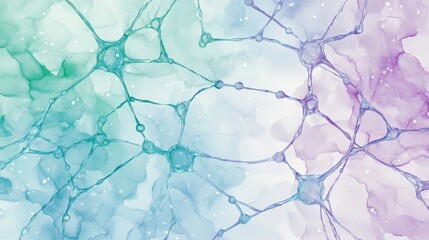 Poster - this abstract artwork features a colorful background filled with delicate neural network patterns, c