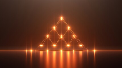 Poster - this image features a striking geometric design illuminated by warm glowing lights, creating a vibra