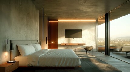 Poster - AI Travel Enhancement, AI-driven hotel room customization, intelligent controls for personalized guest experiences, seamless technology integration for comfort and convenience