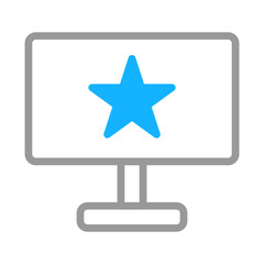 Poster - Monitor with Blue Star Icon in Center Screen