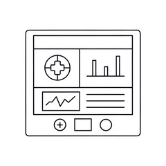 Poster - Digital Health Dashboard Interface with Graphs and Medical Symbols for Healthcare Technology Professionals