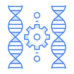 Poster - DNA Structure and Mechanism of Genetic Engineering with Abstract Elements and Blue Color Palette