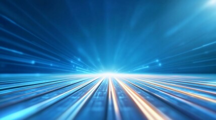 Poster - Speeding Light Streaks on Surface Background for high tech or business use