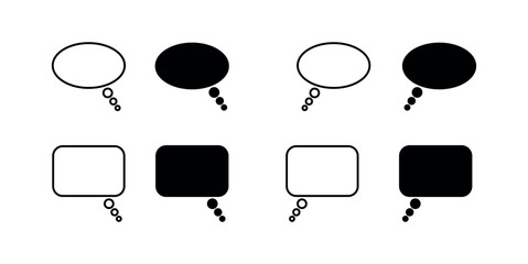 Poster - Speech Babble line icon bundle. editable stock minimalistic linear pictogram for design of Cards, Apps, Banners, Posts, Comments. Speech bubble png and vector illustration on transparent background