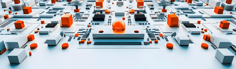 Poster - Abstract tech circuit board design