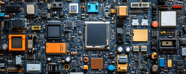 Poster - Circuit board detail, tech background