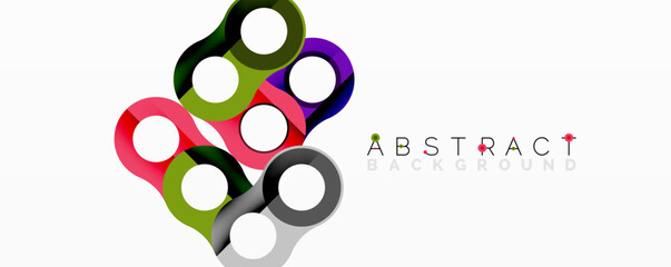 Poster - Abstract circle element composition with overlapping circular and tubular shapes featuring smooth gradients, transparency effects, and dynamic layering