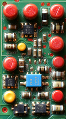 Poster - Circuit board close-up, electronics components