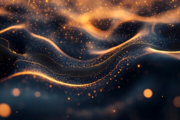 Poster - the image is a black and orange swirl of light and dark colors