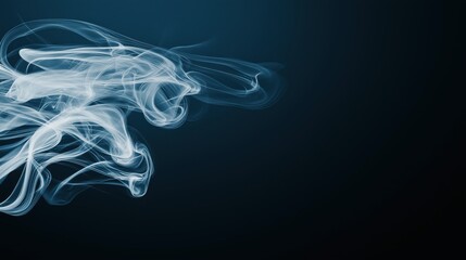 Poster - Elegant Smoke Wisps Rising Mysteriously in a Dark Background Creating an Enigmatic Atmosphere