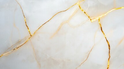 Poster - Elegant White Marble Texture with Golden Veins for Luxurious Interior Design Inspiration