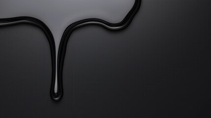 Poster - Elegant Dripping Oil Droplets on Smooth Dark Surface with Fluid Motion and Glimmering Texture