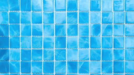 Poster - Bright Blue Mosaic Tiles with Glossy Texture for Modern Interior Design Projects