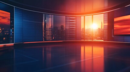 Poster - Realistic News Studio Background with Dynamic Light and Views