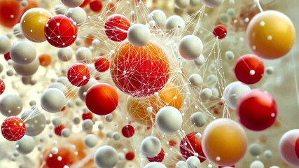 Poster - Exploring abstract molecular networks through seamless integration of shapes and colors, 4K Abstract Molecular Network Seamless ing