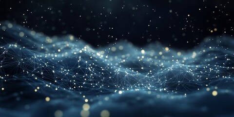 Poster - a blue wave with a lot of sparkles in it. the sparkles are scattered all over the wave, giving it a 
