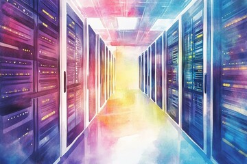 Poster - Explore the Vibrant World of Data Centers with Cutting-Edge Technology