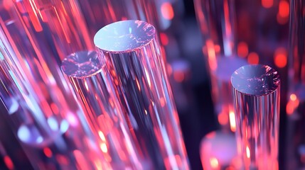 Wall Mural - abstract glass cylinders: a vibrant digital art composition