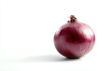 Poster - Purple Onion on White Background Fresh Culinary Ingredient Gourmet Cooking Still Life Studio Shot