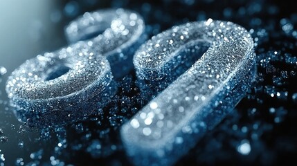 Wall Mural - abstract blue crystal macro photography
