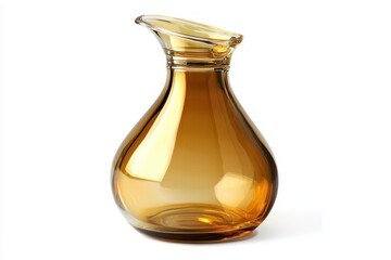 Poster - Elegant amber glass pitcher on white backdrop casting soft shadows creating a captivating refined mood studio shot