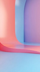Aufkleber - Subtle pastel hues of pink and blue intertwine in a fluid, abstract space that invites innovation and inspires artistic expression, perfect for creative pursuits