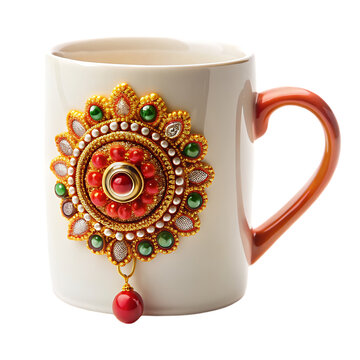  coffee mug with raksha bandhan ornament