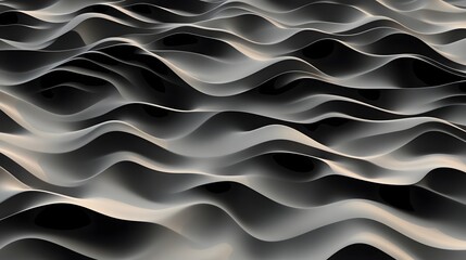 Poster - abstract black and white waves in fluid motion for modern designs