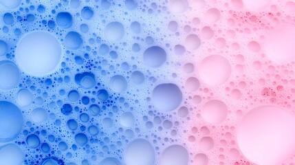 Poster - Colorful Bubbles on Blue and Pink Gradient Background Abstract Artwork