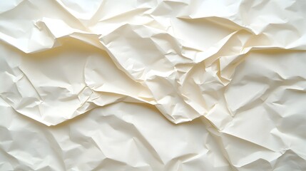Poster - Crumpled White Paper Texture Background for Creative Projects