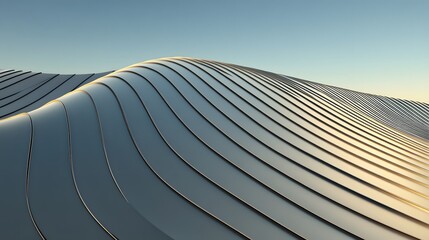 Poster - Abstract Landscape with Flowing Lines and Soft Curves at Sunrise