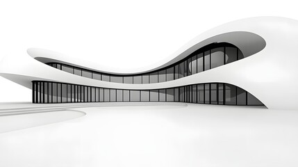 Poster - Modern Architectural Design Featuring Curved White Structure
